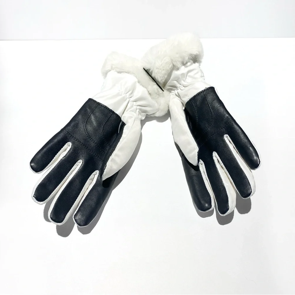 UGG Quilted Shearling Trim & Leather Gloves NWT